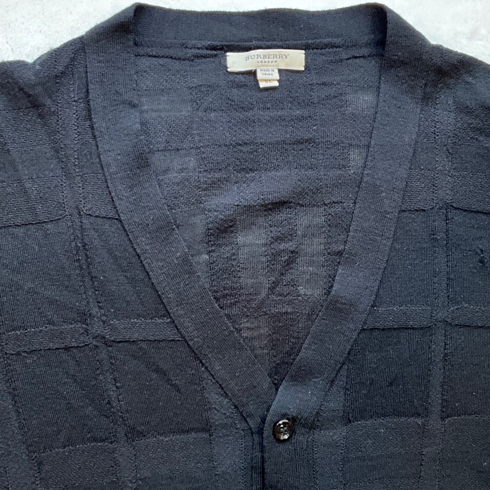 Burberry Men's Charcoal Cardigan Sweater